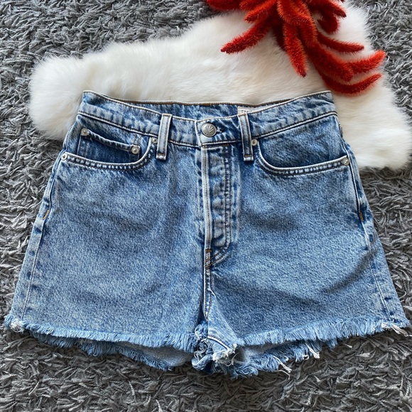 rag & bone Pants - Rag & Bone High-Rise Denim Shorts